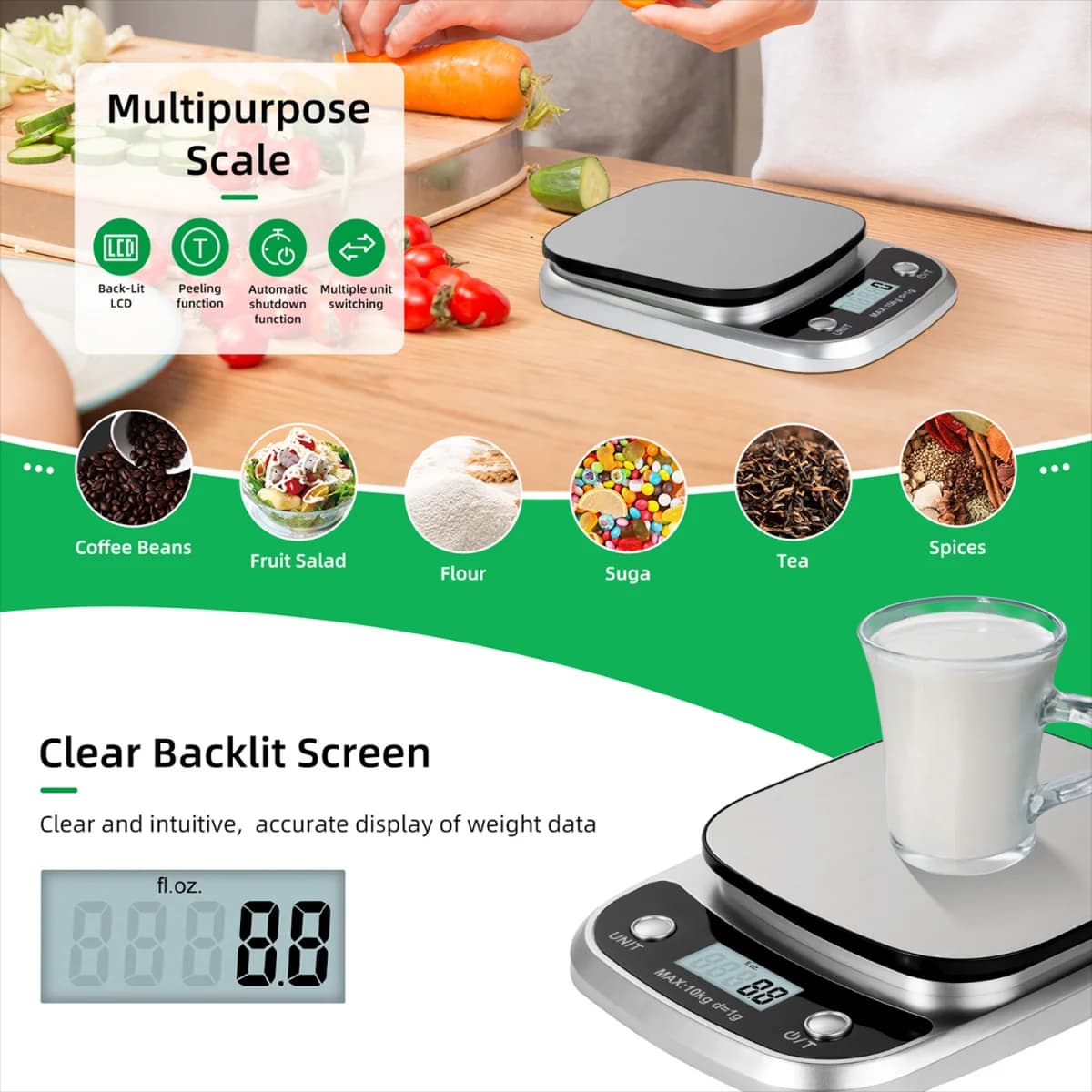 Digital Kitchen Scale with Tare Function LCD Electronic Food Baking Scale — image 6