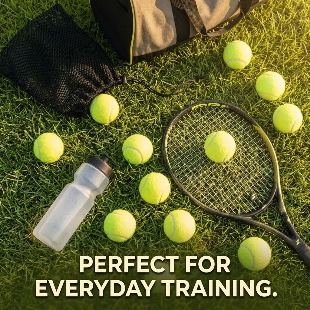 12 Pack High Bounce Tennis Balls with Mesh Carry Bag Multi Purpose Sports UK — image 5