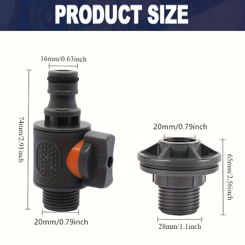 PVC IBC Water Barrel Adapter Tank Connector Control Valve for Rainwater — image 3