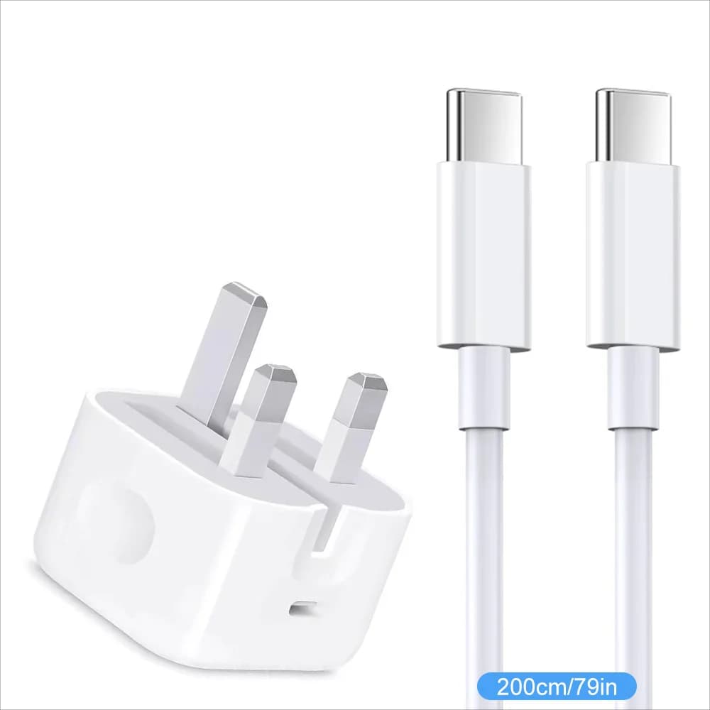 Type-C Fast Charger Cable PD 20W Foldable UK Adapter Dual Port — image 7
