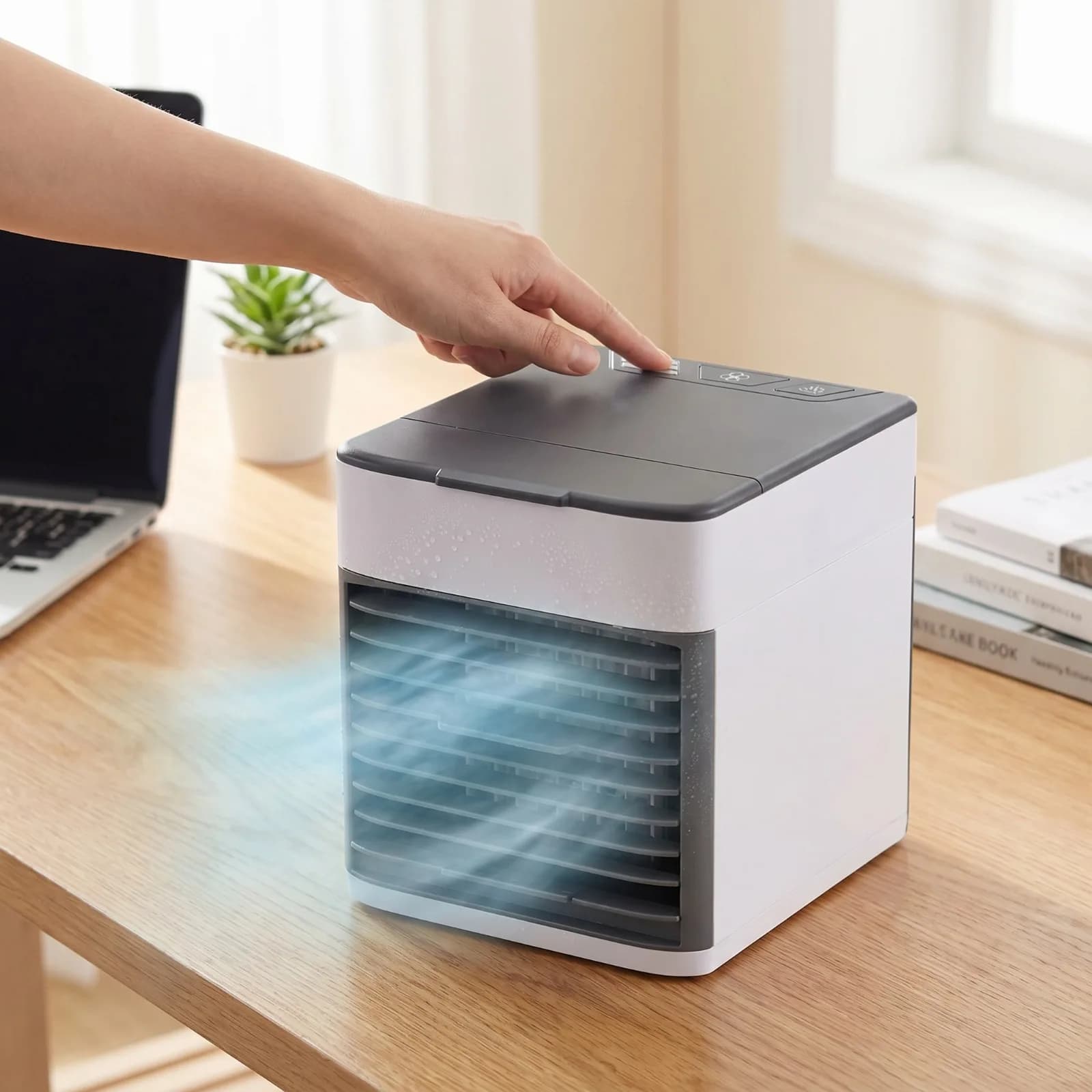 USB Air Cooler LED Night Light 3 Speed Desktop Fan 500ml Water Tank — image 4