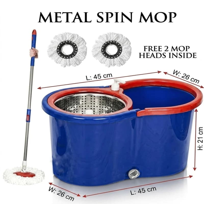 Heavy Duty Spin Mop Cleaning Bucket Set 4 Wheels Fast Drying Floor — image 9