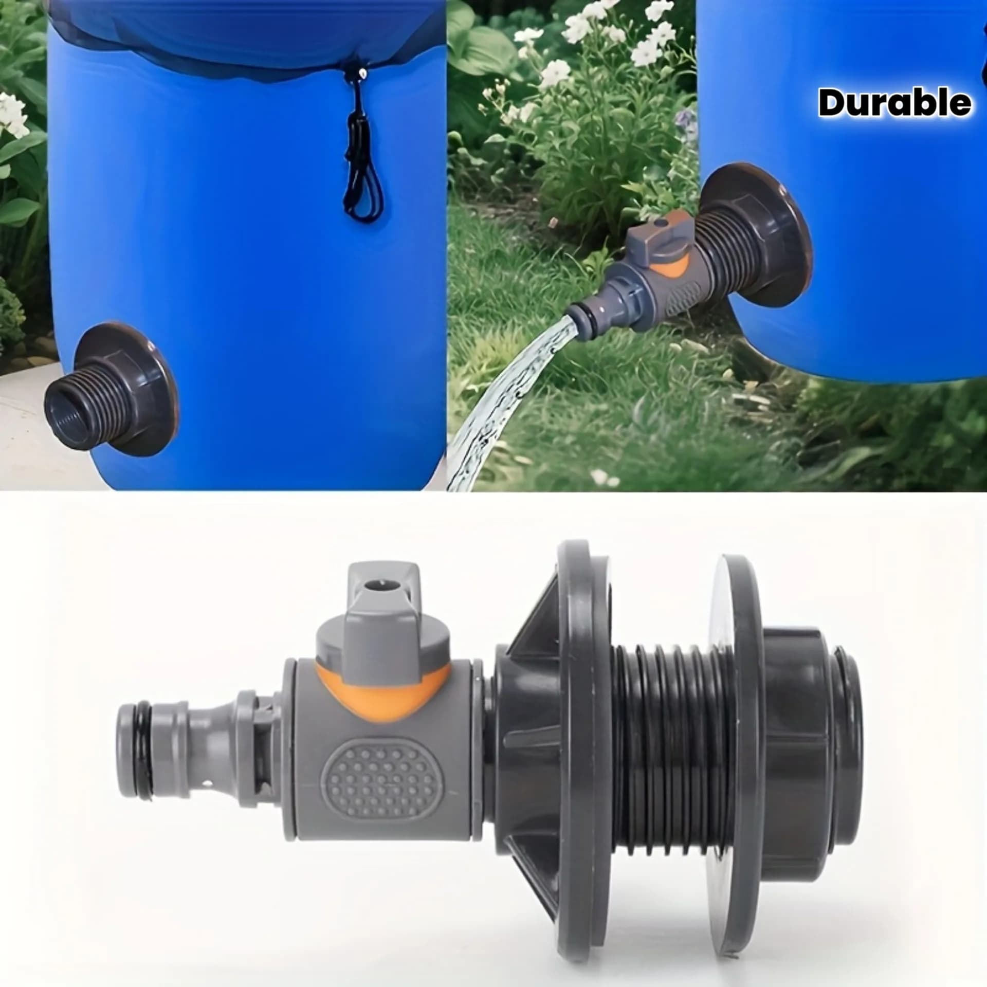 PVC IBC Water Barrel Adapter Tank Connector Control Valve for Rainwater — image 4