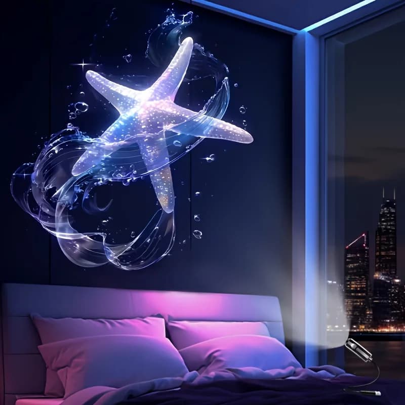 LED USB Projector Light 3/6pcs Patterns Whale Butterfly Jellyfish New Projection — image 3