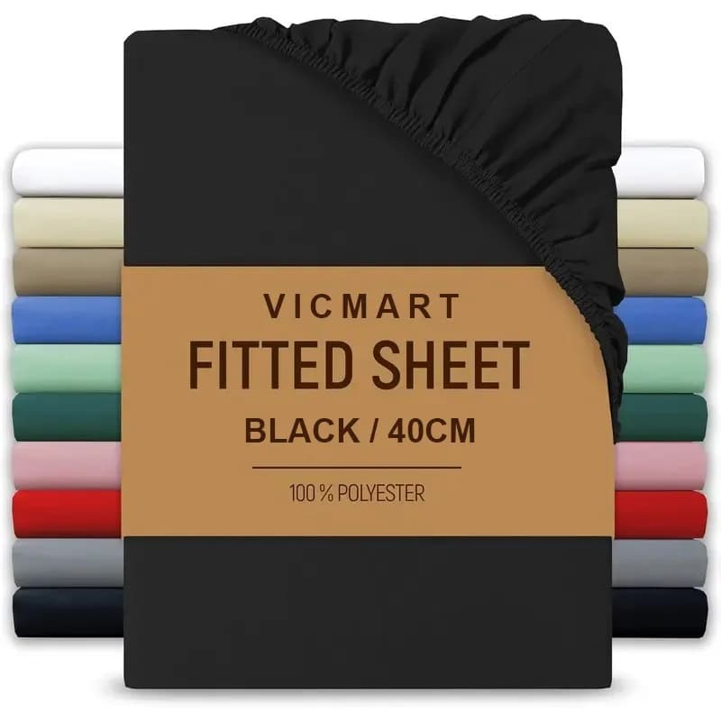 Extra Deep Fitted Sheet 40cm Brushed Microfibre Easy Care Soft Durable — image 13