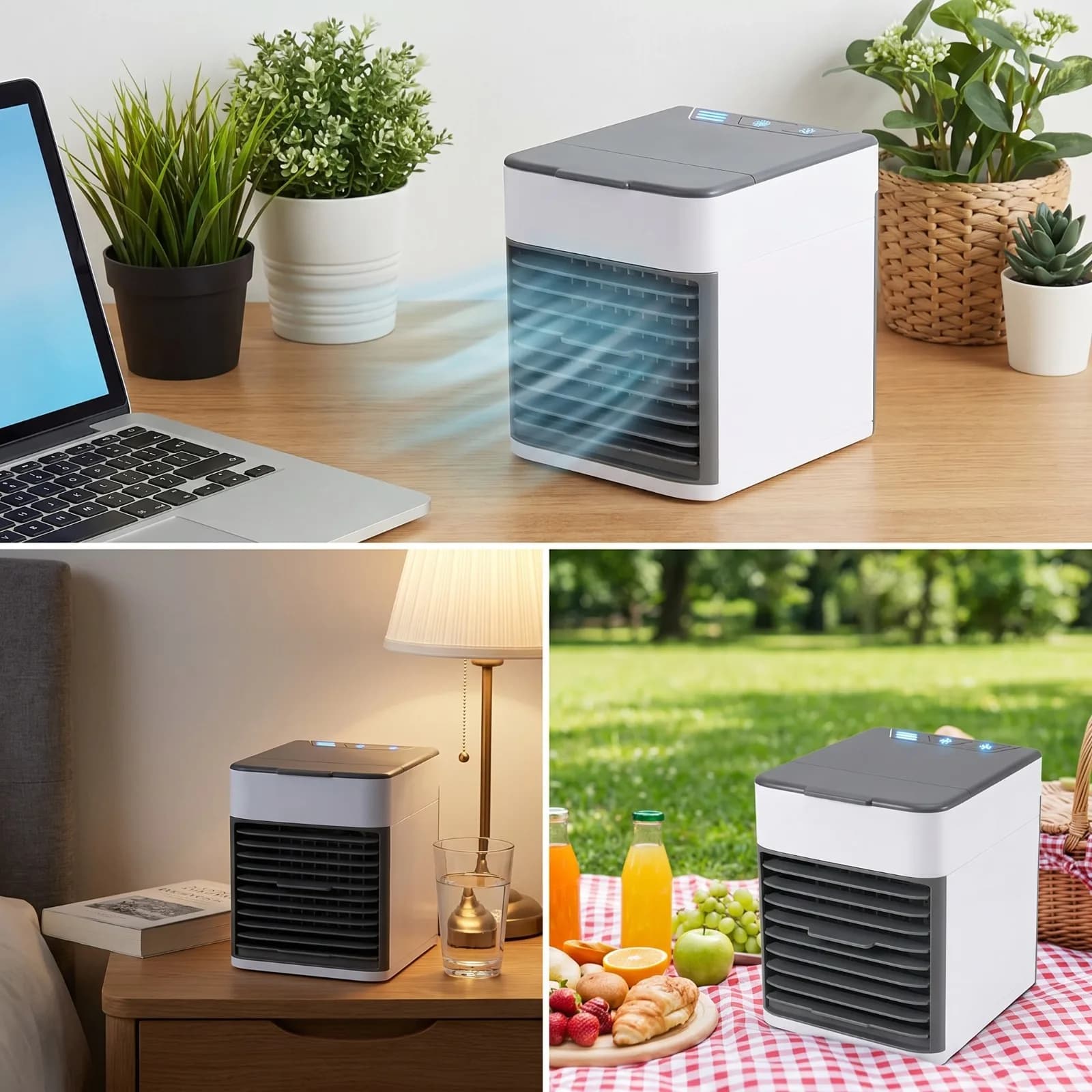 USB Air Cooler LED Night Light 3 Speed Desktop Fan 500ml Water Tank — image 7