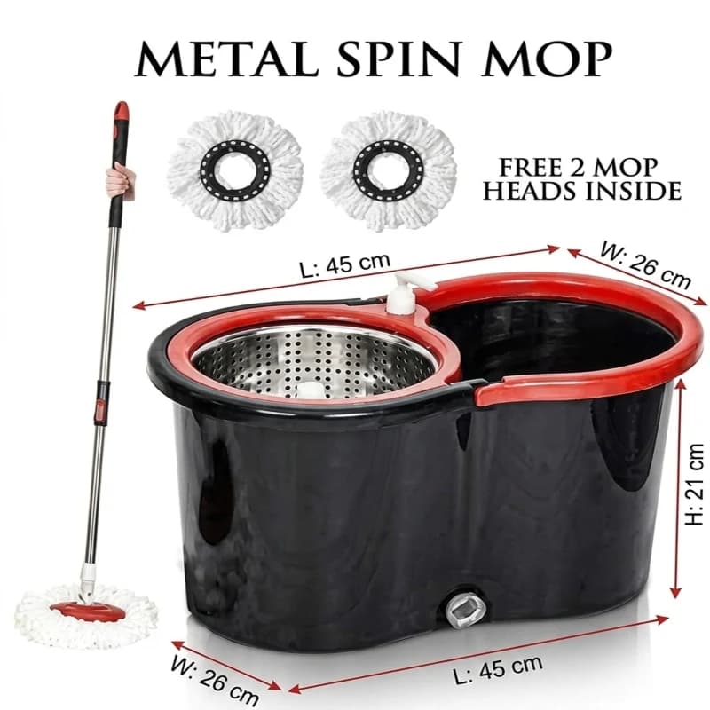 Heavy Duty Spin Mop Cleaning Bucket Set 4 Wheels Fast Drying Floor — image 10