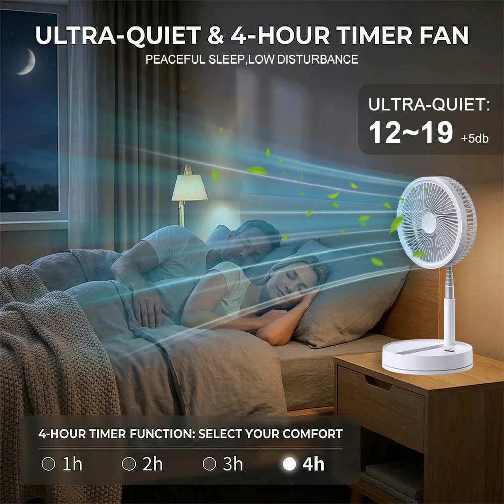 Portable Telescopic Fan Foldable Table Fan USB Rechargeable 8000mAh — image 6