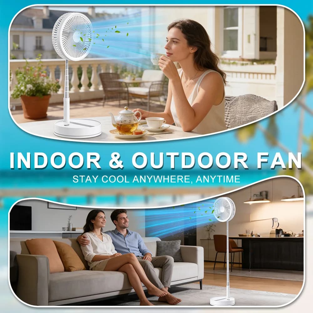 Portable Telescopic Fan Foldable Table Fan USB Rechargeable 8000mAh — image 5
