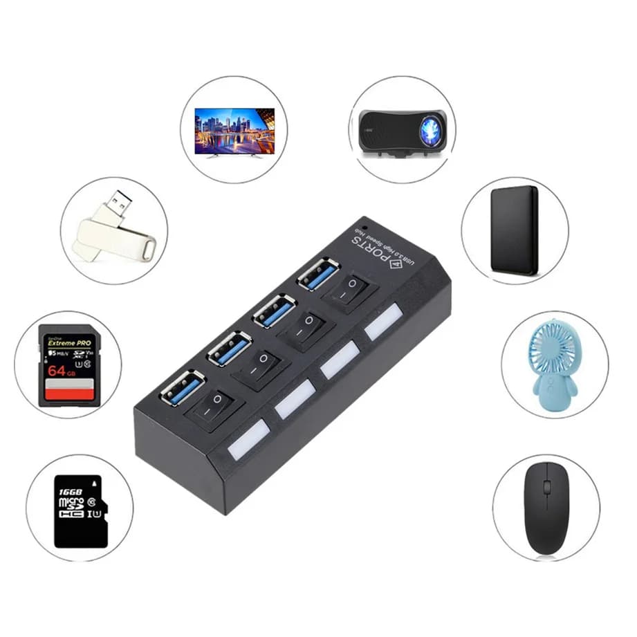 4 Port USB 3.0 Hub 5Gbps Super Speed Portable Mini Splitter — image 4