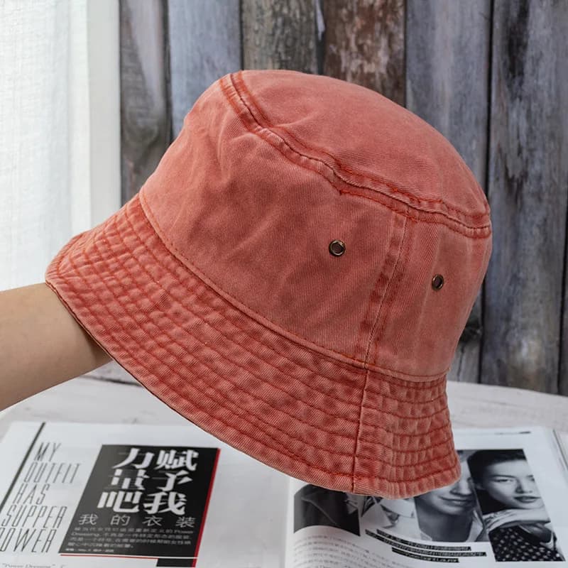 Unisex Washed Denim Bucket Hat Panama Fisherman Cap Summer Casual Fashion UK — image 10