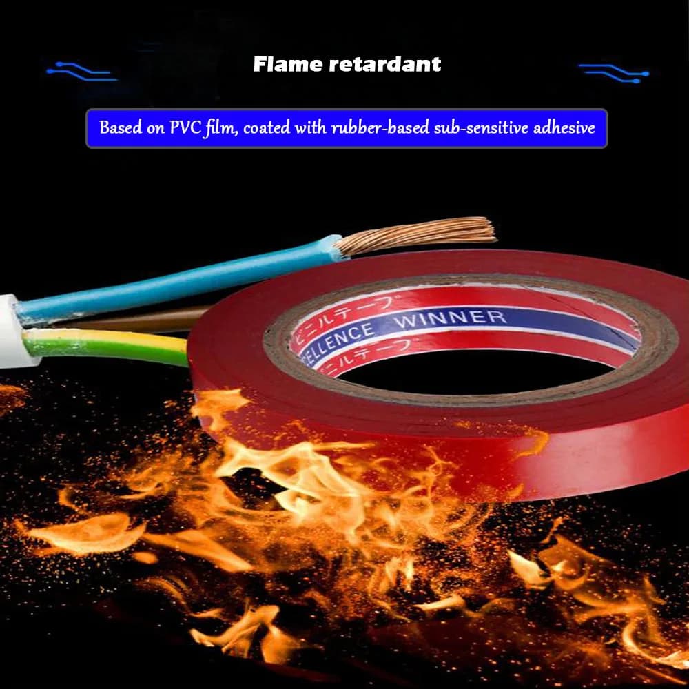 10m PVC Electrical Insulation Tape Strong Flame Retardant Coloured — image 5