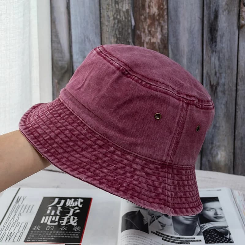 Unisex Washed Denim Bucket Hat Panama Fisherman Cap Summer Casual Fashion UK — image 13
