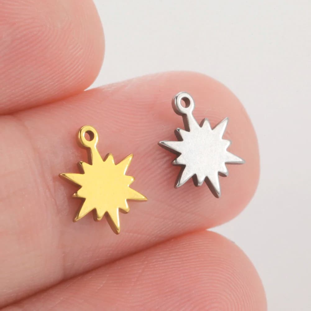 5 Pcs Stainless Steel Tree of Life Charms DIY Jewellery Making Moon Cross Pendants — image 20