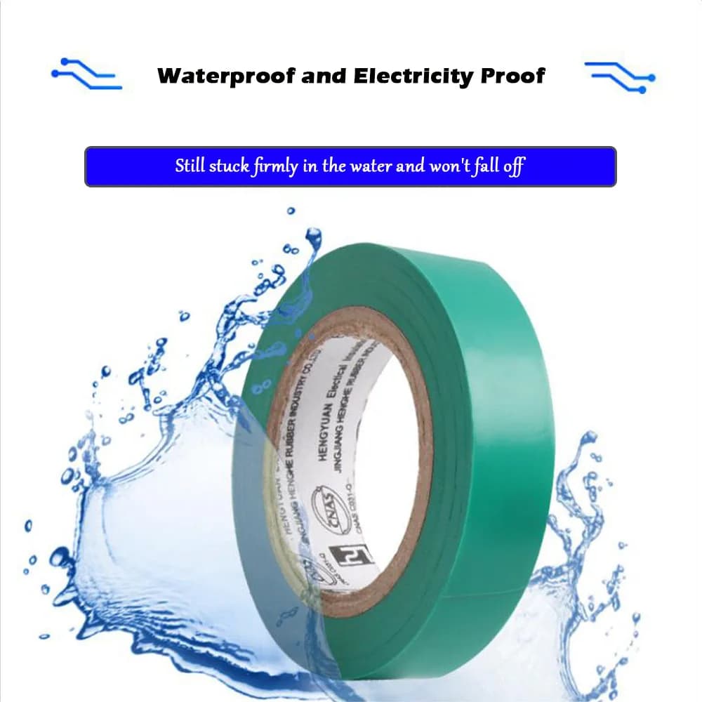 10m PVC Electrical Insulation Tape Strong Flame Retardant Coloured — image 3