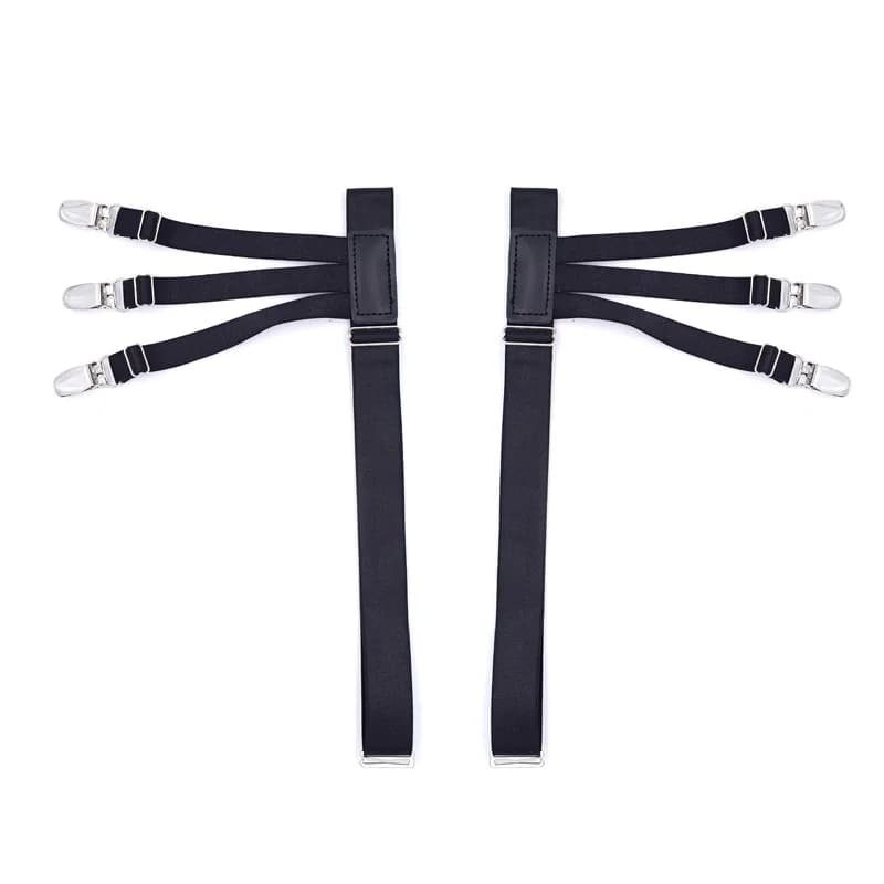 Men's Shirt Stays Adjustable Elastic Garters Non-Slip Clamps Military Police Style — image 9