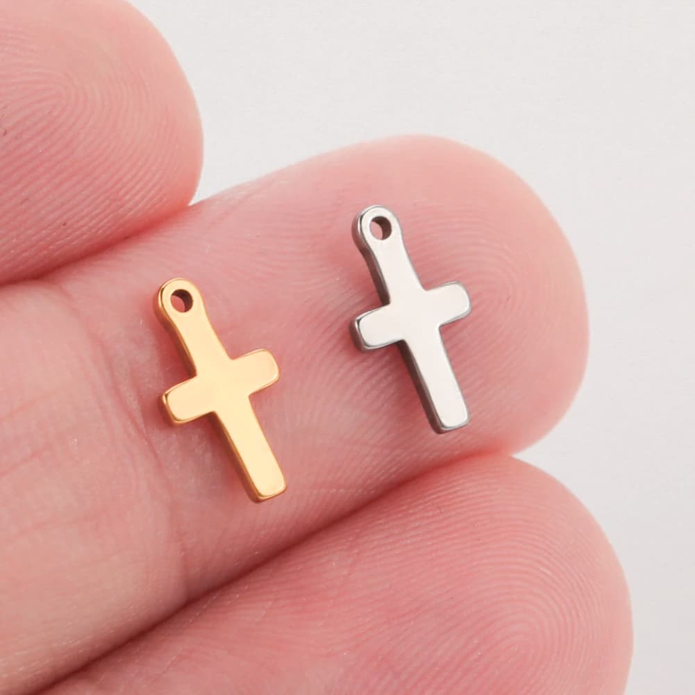 5 Pcs Stainless Steel Tree of Life Charms DIY Jewellery Making Moon Cross Pendants — image 15