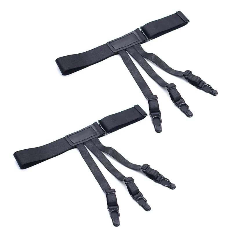 Men's Shirt Stays Adjustable Elastic Garters Non-Slip Clamps Military Police Style — image 10