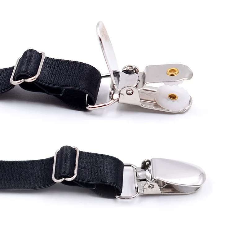 Men's Shirt Stays Adjustable Elastic Garters Non-Slip Clamps Military Police Style — image 3