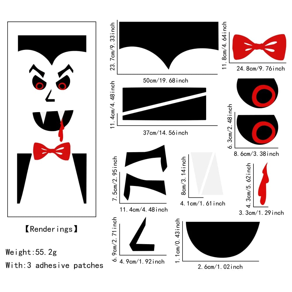 Halloween Window Stickers Door Decor Skeleton Pumpkin Ghost Witch Hand Room — image 11
