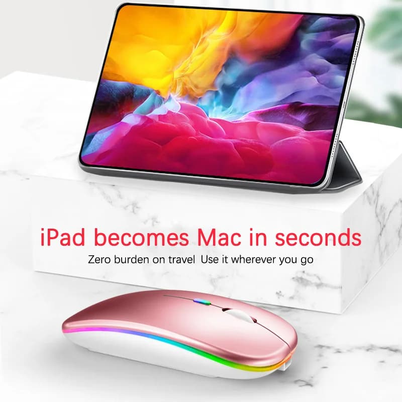 Rechargeable Bluetooth Wireless Mouse 2.4GHz USB RGB 1600DPI Gaming — image 4