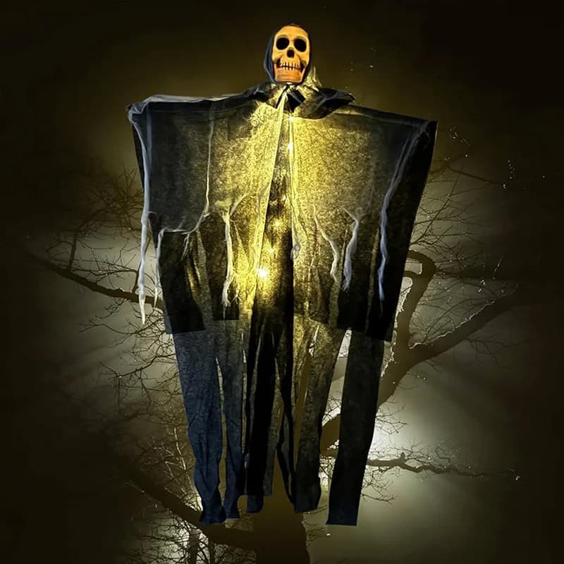 Halloween Glowing Skull Skeleton Gauze Hanging Ghost Decoration 1 Pc Home UK — image 5