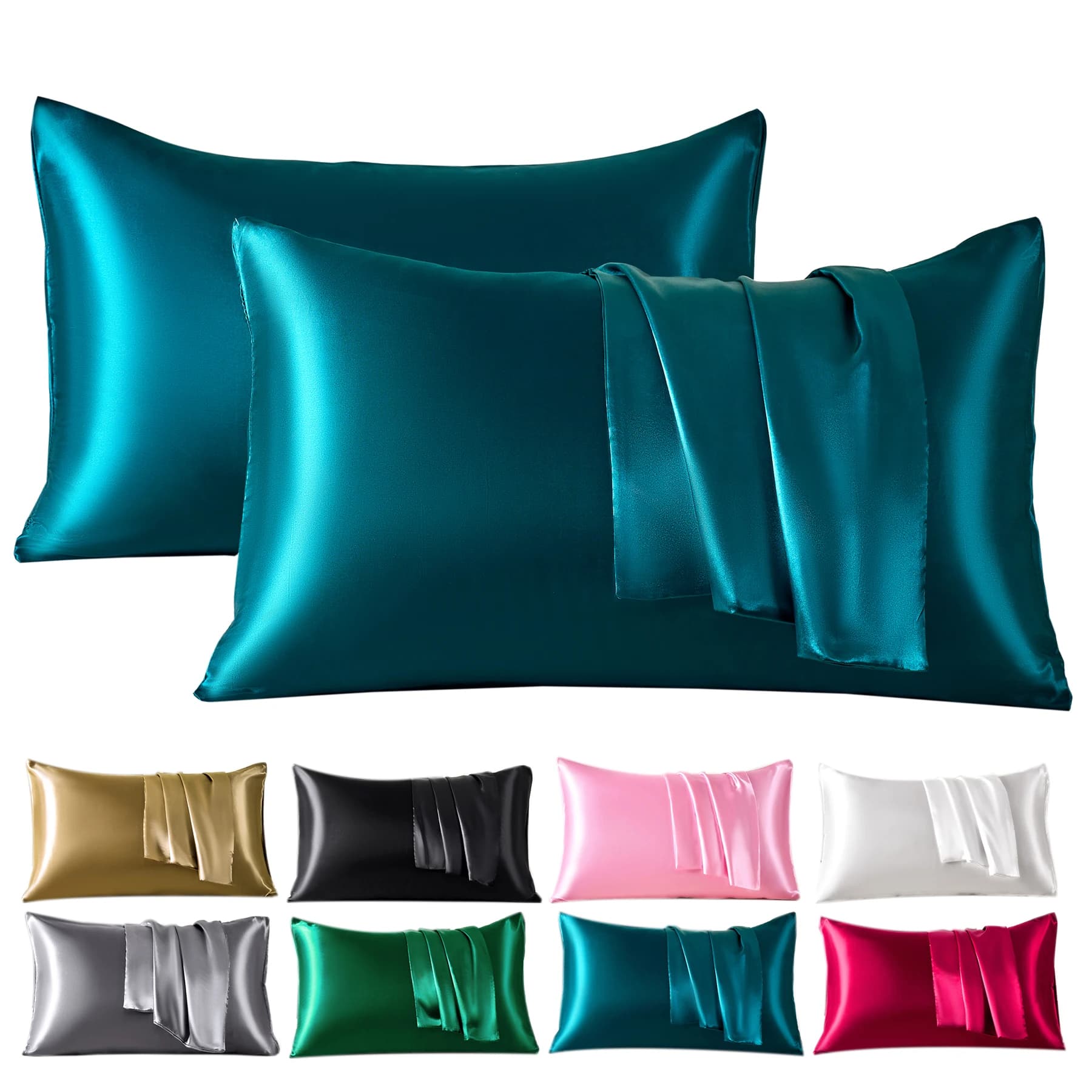 Satin Pillowcase Set of 2 Soft Breathable Cooling Pillow Covers | 2 Pcs