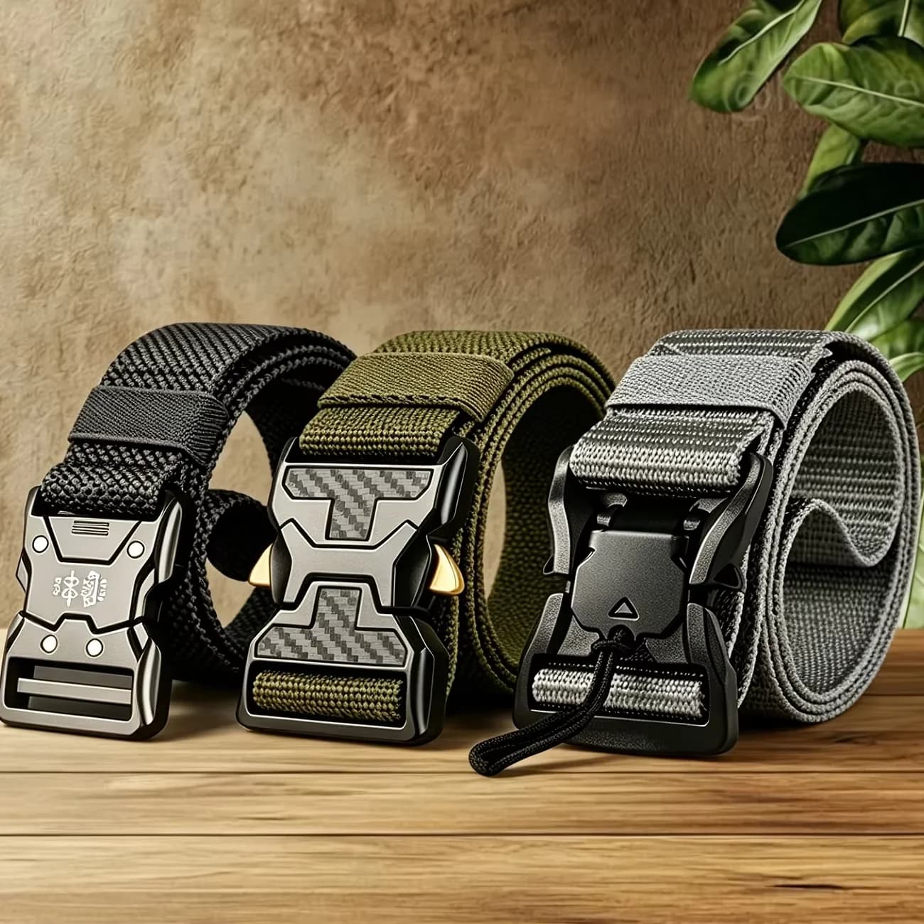 Men's Adjustable Tactical Belt Durable Outdoor Sports Hiking Fitness Belt — image 9