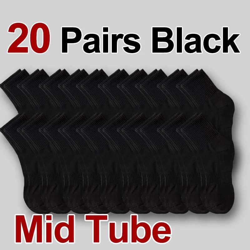 Sports Socks 5 10 20 Pairs Breathable Sweat Absorbing Round Neck New Neutral All — image 22
