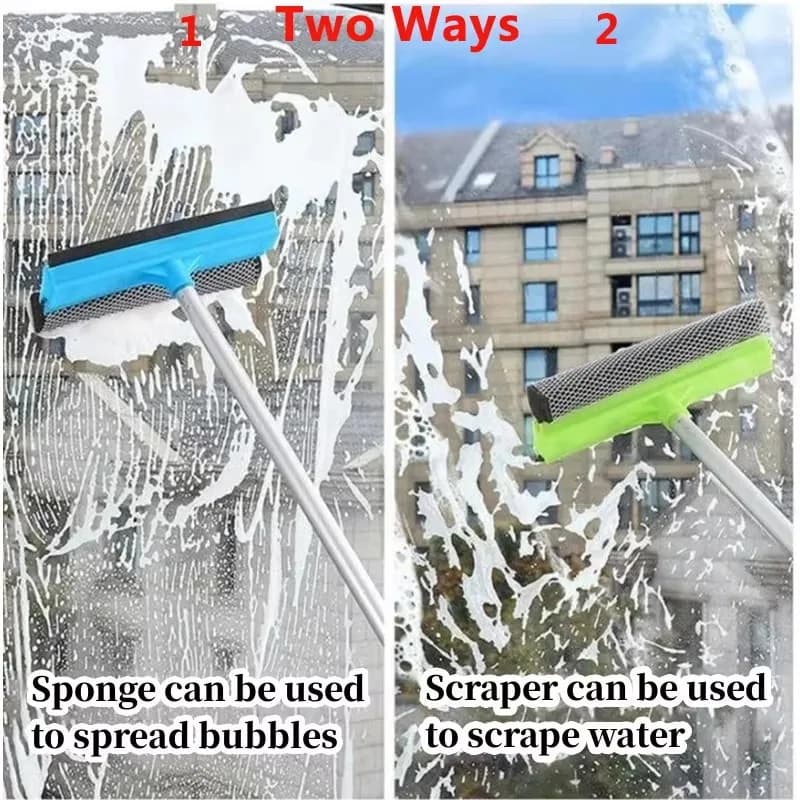Glass Window Cleaning Tool Double Sided Squeegee Scraper Cleaner for Bathroom UK — image 4