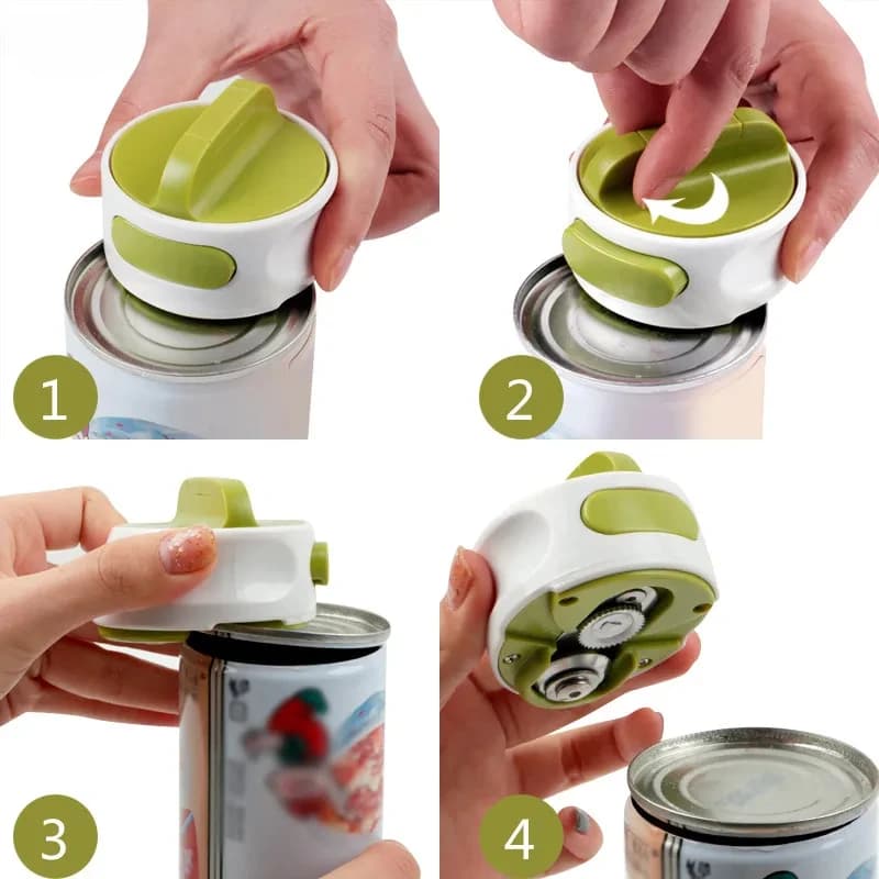 Stainless Steel Manual Can Opener Portable Rotary Bottle Cap Opener — image 3
