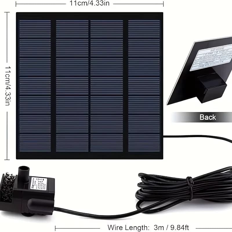 1.4W Solar Fountain Pump Bird Bath Water Pump with Solar Panel Garden Pond Kit 8 Jets — image 6