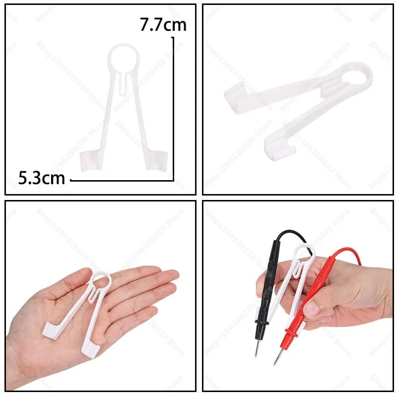 Multimeter Probe Holder 8mm One-Handed Test Lead Clip Electrician Red Black — image 9