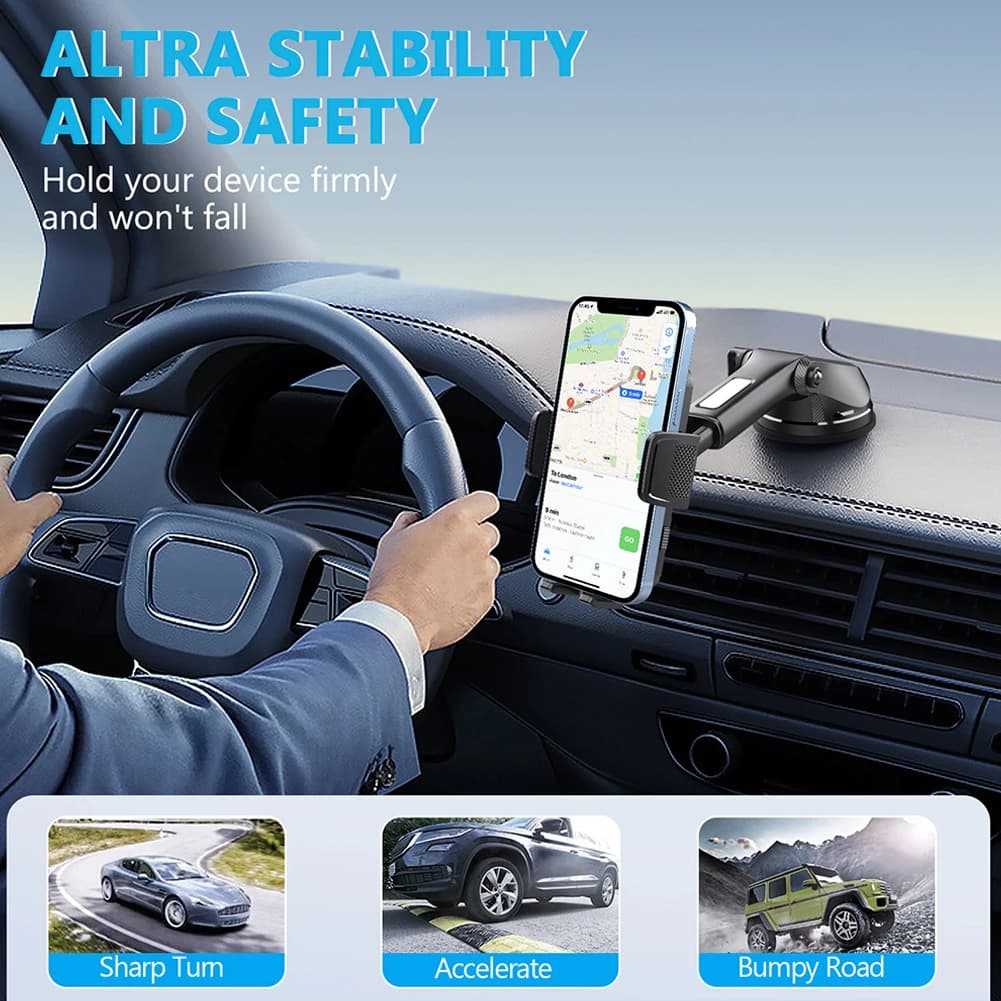 Gravity Sucker Car Dashboard Mobile Phone Stand Retractable Windshield Holder — image 3