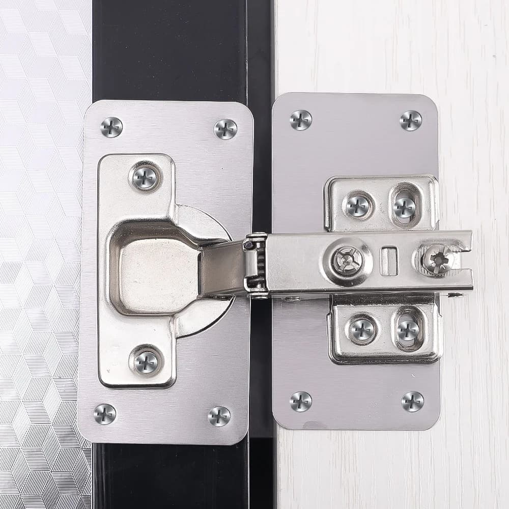 Stainless Steel Hinge Fixing Plate Kit Cabinet Door Repair New 2Pcs Bracket With — image 2