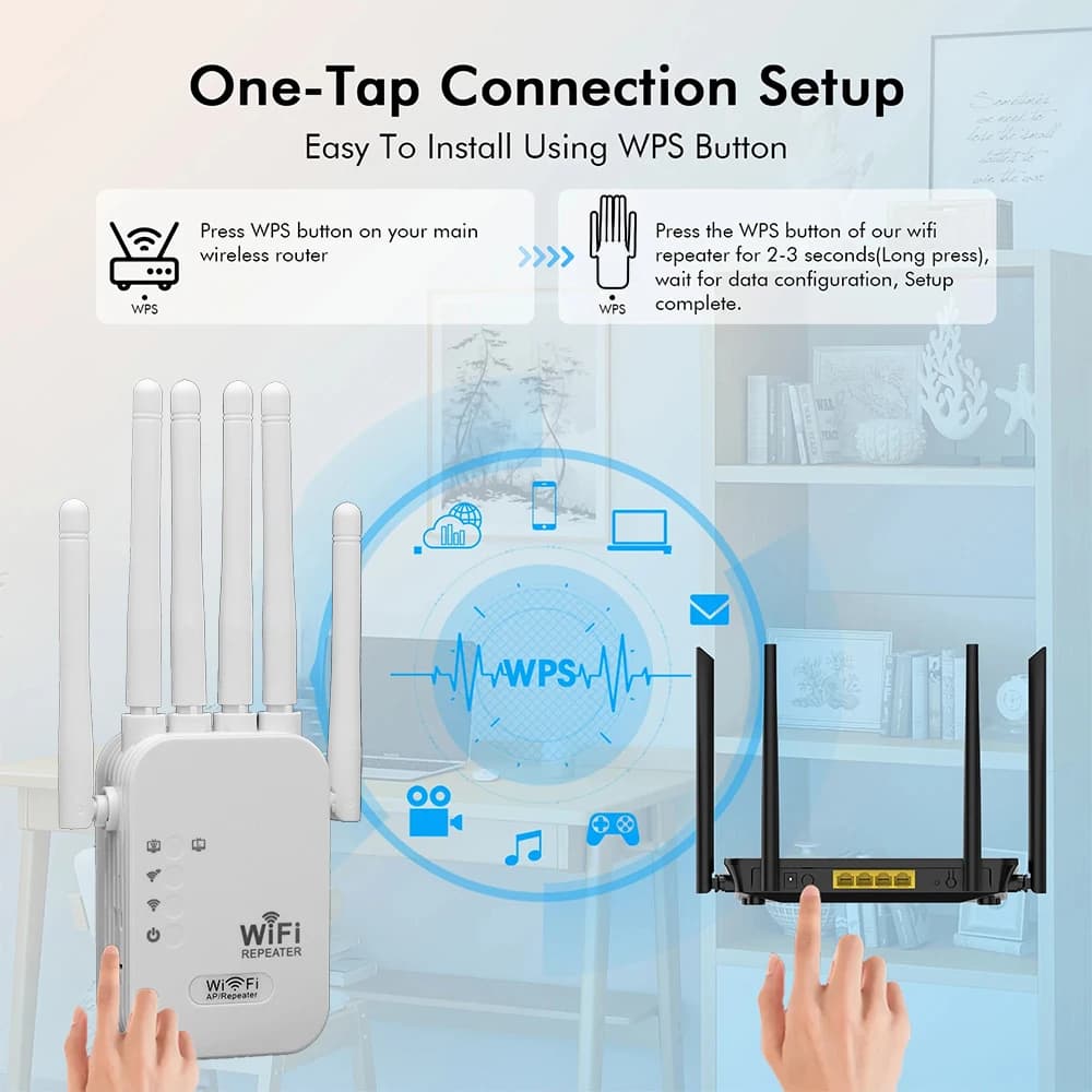 WiFi Repeater 1200Mbps Dual Band 2.4G 5G Wireless Range Extender 802.11ac — image 4