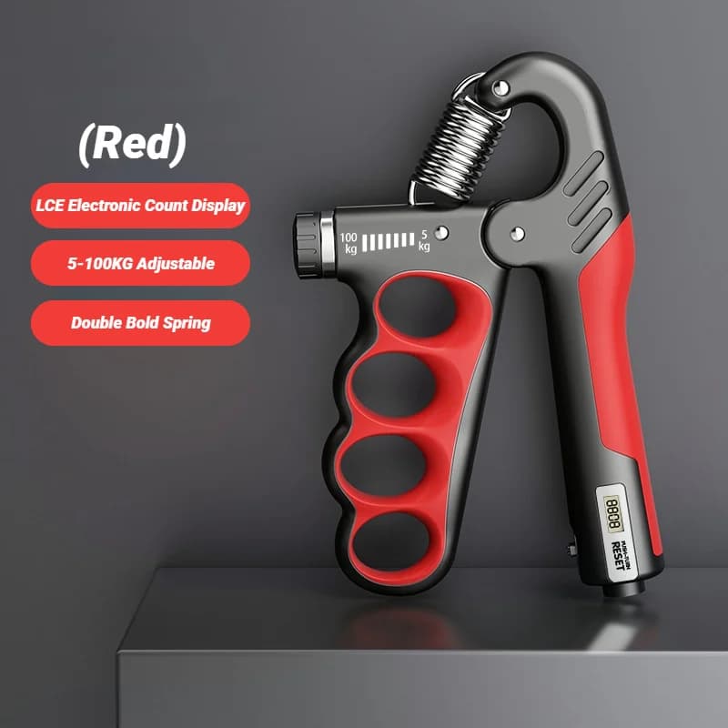 Electronic Hand Grip Strengthener with Counter 5-100kg Adjustable Gym Rehabilitation Trainer — image 10