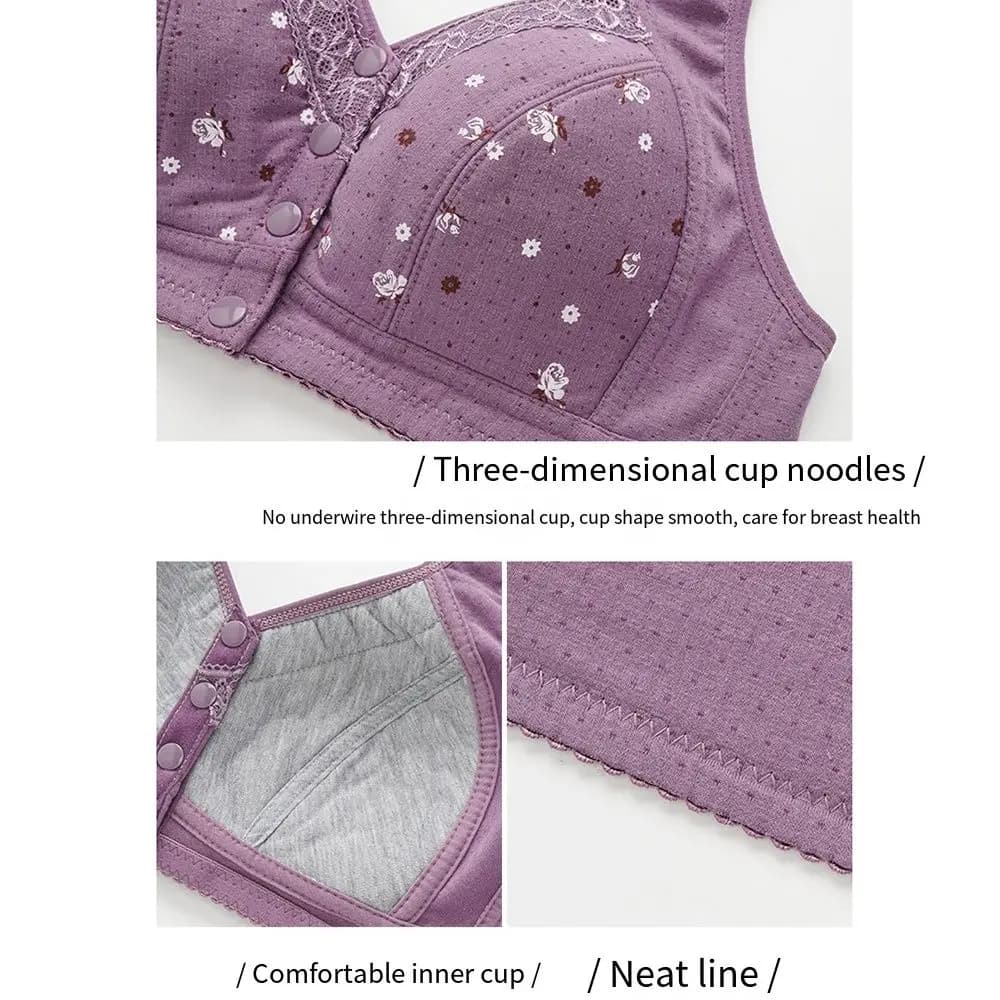 Wireless Bra for Older Women Full Cup Floral Printed Breathable Tank Top Bras UK — image 4