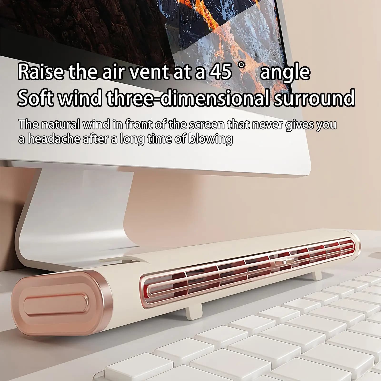 USB Rechargeable Cooling Fan Portable Bladeless Desk Office Home Small Work — image 5