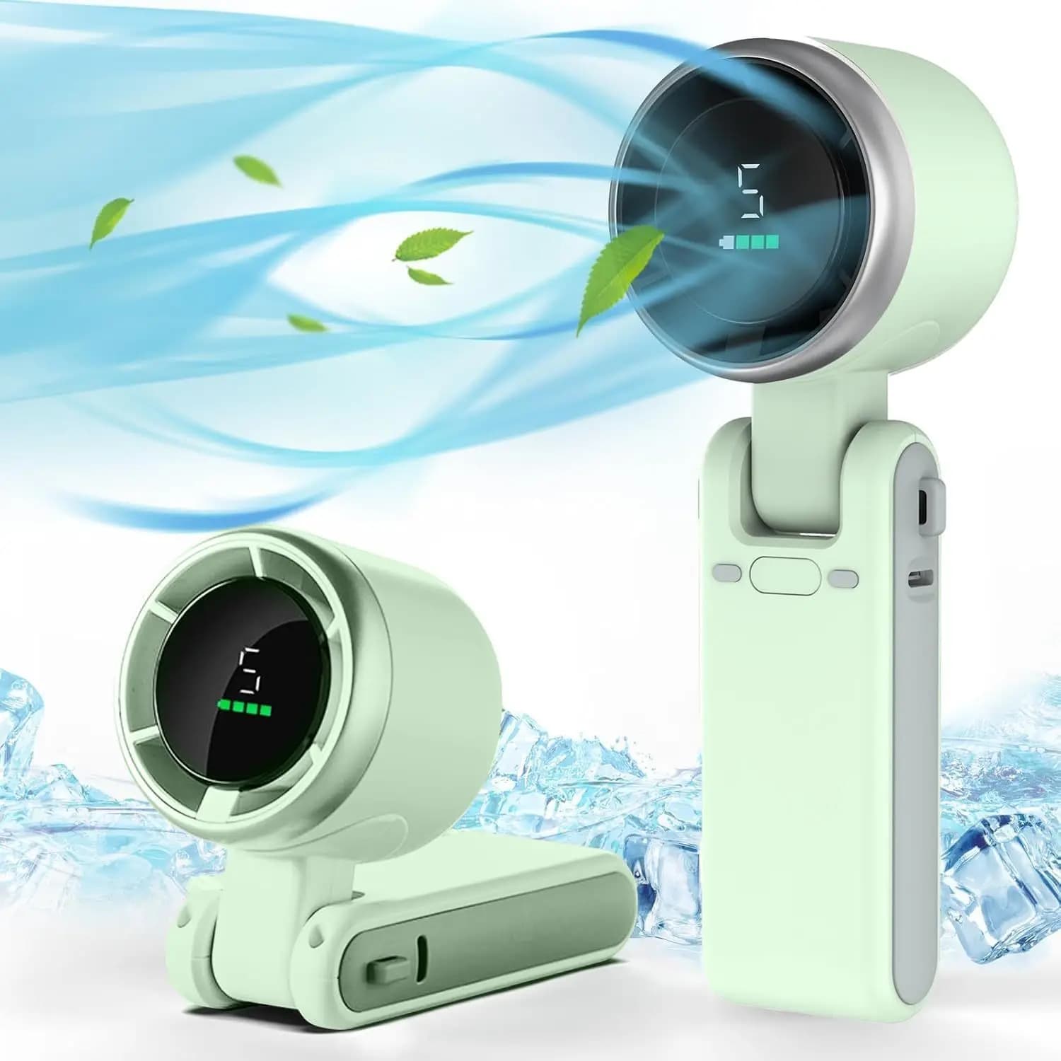 3-in-1 Rechargeable Mini Fan 5-Speed USB 3600mAh Lithium Battery — image 8