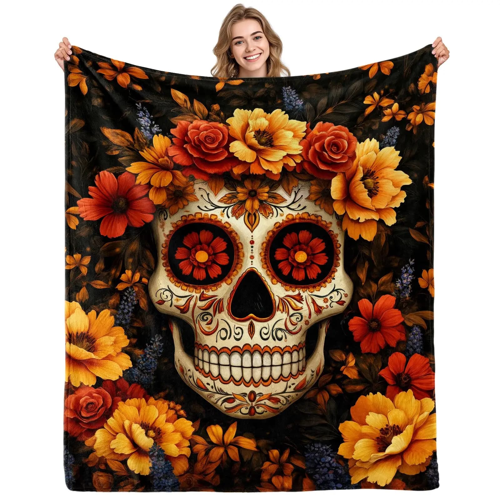 Spiderweb Pattern Throw Black White Gothic Halloween Bedding — image 10