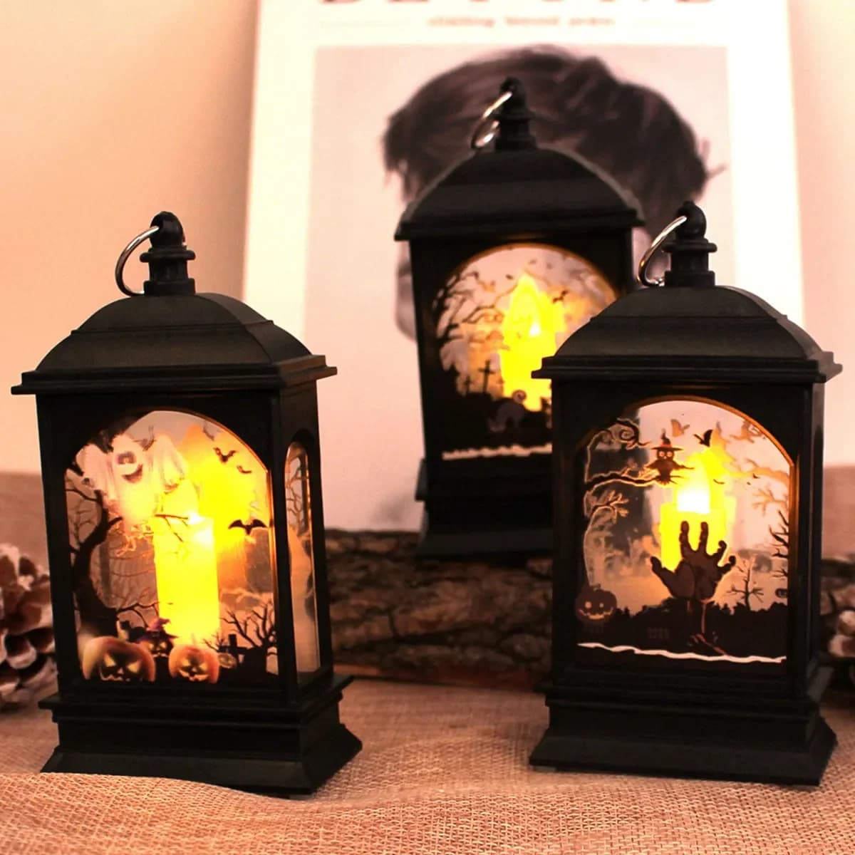 Halloween Pumpkin Ghost Castle Lantern LED Jack-O-Lantern Decoration Lamp UK — image 2