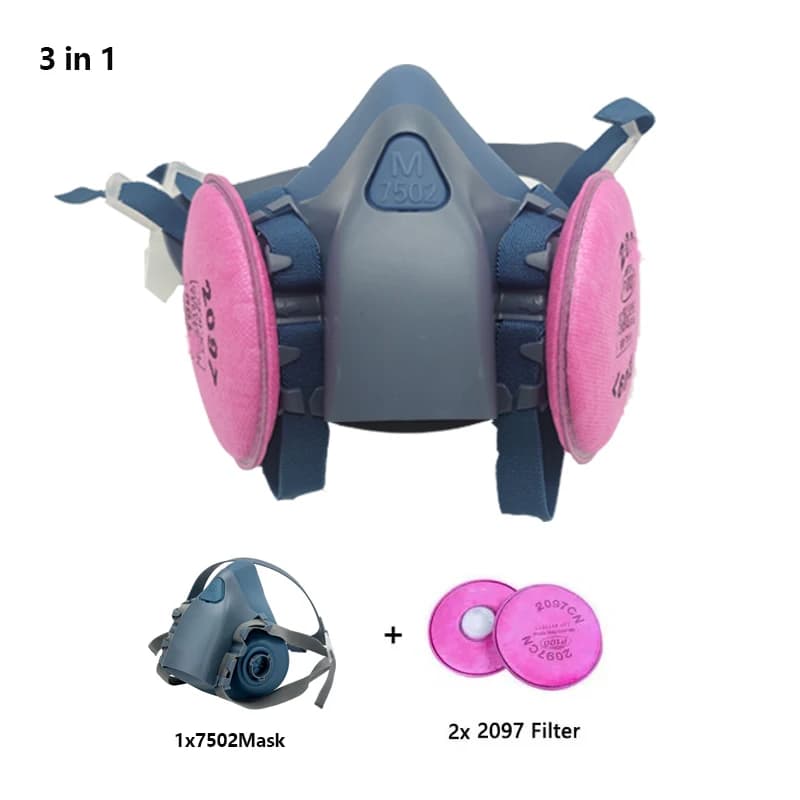 Gas Mask Respirator 7502 Silicone Filter Goggles Set Dust Paint New With 2097 UK — image 15