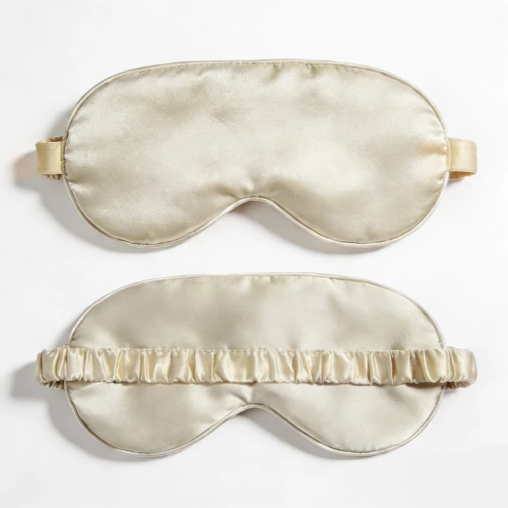 Silk Sleep Mask Eye Cover Blackout Breathable Travel Nap New 2pcs Masks Double U — image 10