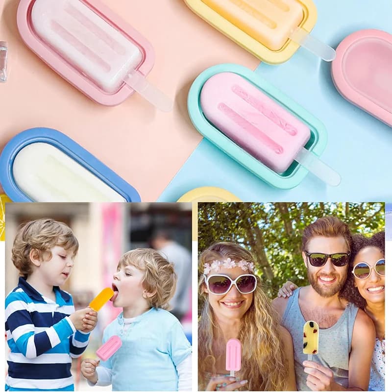 4 Pcs Silicone Ice Lolly Moulds Popsicle Mould Reusable Ice Cream Forms — image 5