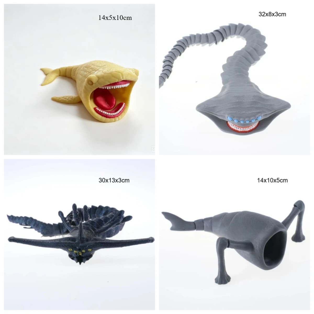 3D Printed Deep Sea Monster Action Figure 4 Pcs Model Set — image 9
