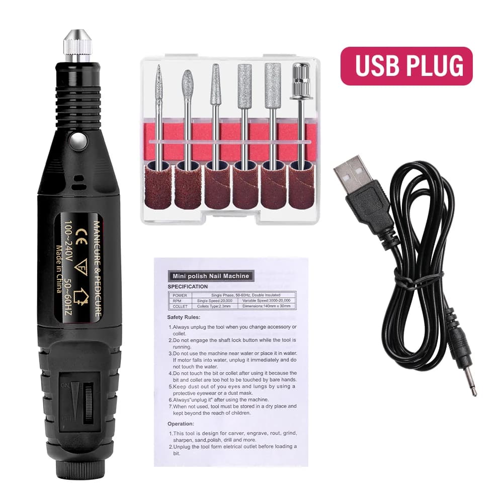 Electric Nail Sander Drill Machine Grinding Equipment Milling Cutter New Set For — image 12