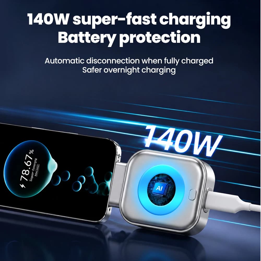 140W Type-C Phone Charger Fast Charging Adapter Auto Power-Off New Automatic for — image 5