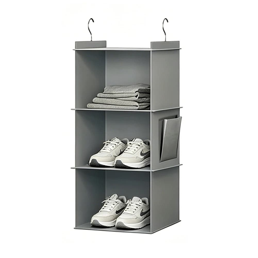 Hanging Shelving Wall Mounted Storage Clothing Rack Fabric 3 4 5 6 Grid Sorting — image 10