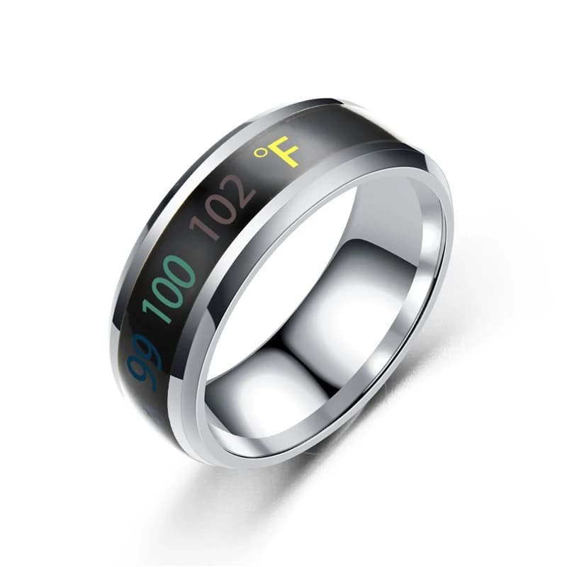 Smart Temperature Sensitive Mood Ring Stainless Steel Waterproof Couple Ring — image 9